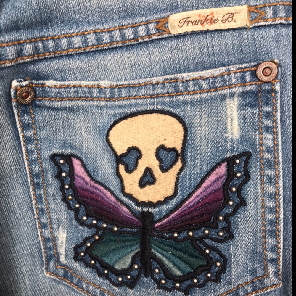 Frankie B Skull Pocket Jeans